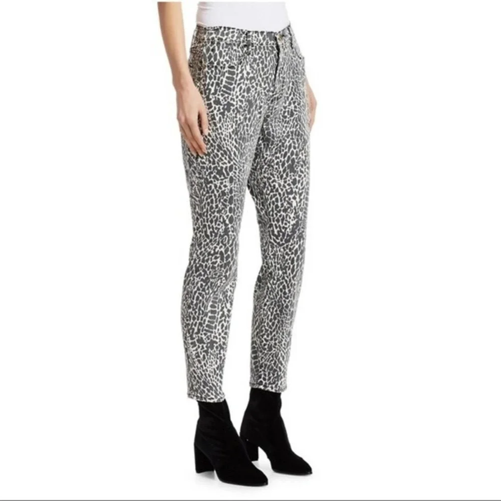 Frame Jeans Le High Skinny Abstract Animal Print Noir Multi Size 26 Y2K Work NEW